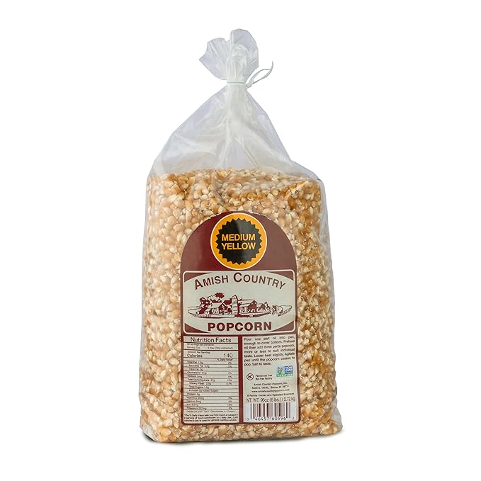 Amish Country Popcorn | 6 lb Bag | Medium Yellow Popcorn Kernels | Old Fashioned, Non-GMO and