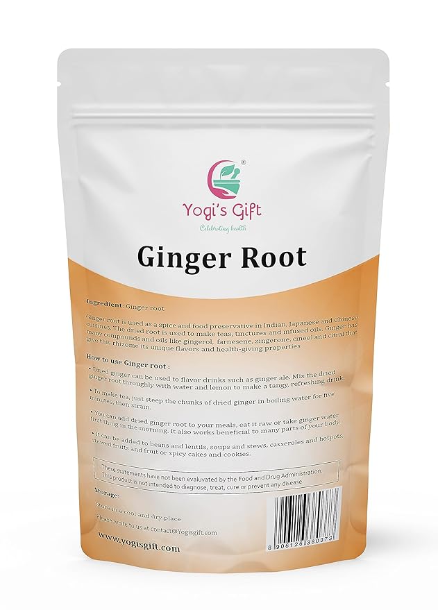 Dried Ginger Root 1 LB (16 Oz)| Cut and Sifted Dried Ginger Pieces | As Spicy as Fresh Ginger |
