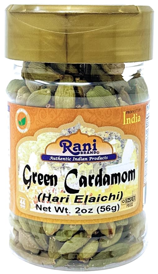 Rani Green Cardamom Pods Spice (Hari Elachi) 2oz (56g) PET Jar ~ All Natural | Vegan | Gluten