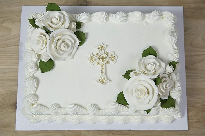Global Sugar Art Exquisite Edble Rose & Leaf Sugar Cake Flowers Tray White, Unwired by Chef Alan
