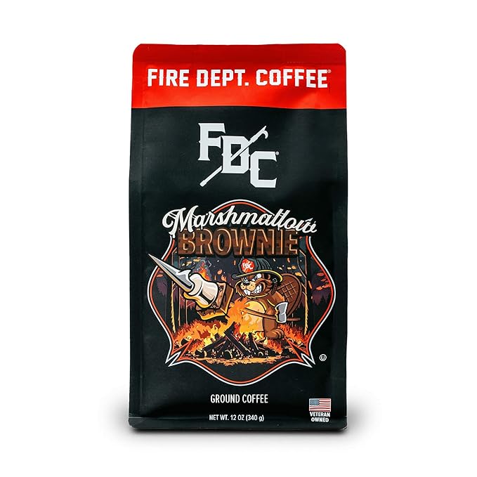 Fire Department Coffee - Gives Back to Firefighters - Marshmallow Brownie Ground Coffee - Roasted