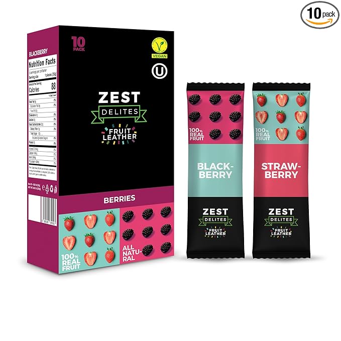 Dried Fruit Bars by Zest Delites, Fruit Leather, Healthy Snacks Pack for Adults & Kids, Lavashak