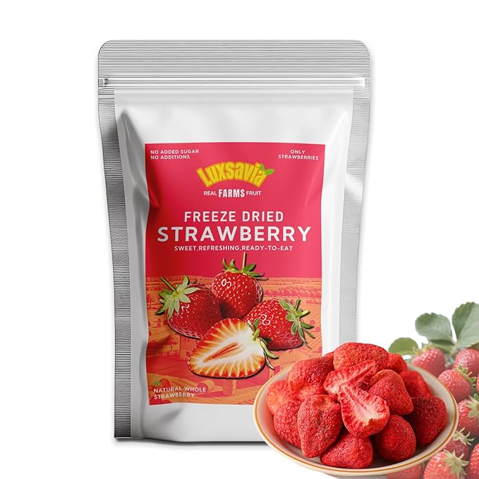 Premium Freeze Dried Strawberries 50-55 per bag,Whole Big Natural Dried Strawberries No