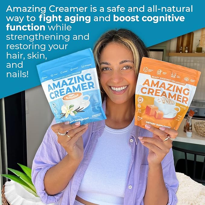 Superfoods Company Amazing Creamer with Collagen - Keto Creamer-Hyaluronic Acid & MCT Oil - Brain