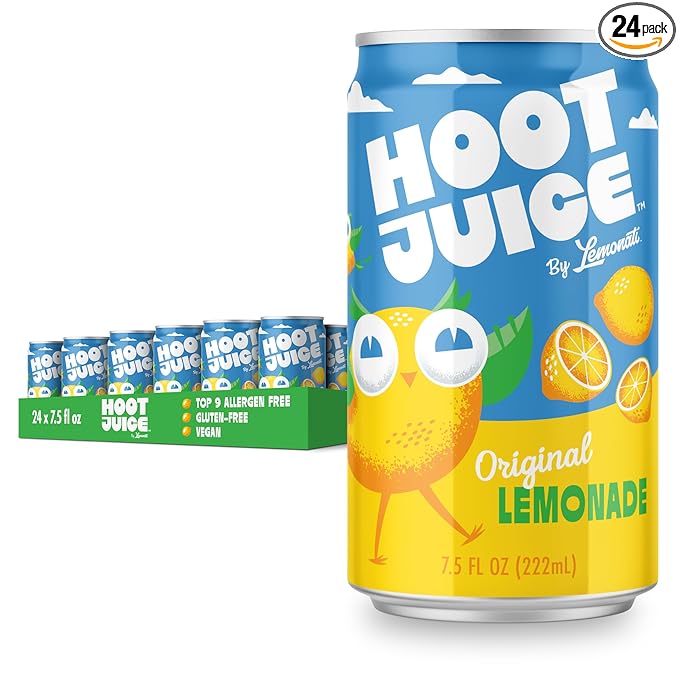 Hoot Juice Original Lemonade By Lemonati, No Artificial Sweeteners or Flavors, Gluten-Free, Kosher