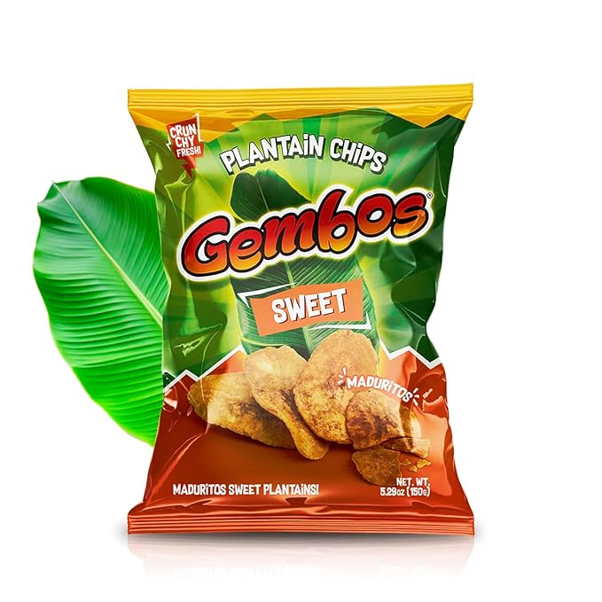 Gembos Sweet Maduritos Plantain Chips - Deliciously Sweet Plantains Snack, Perfect for Vegan Snack