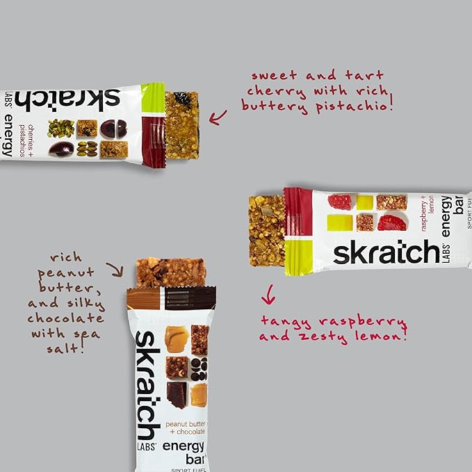 Skratch Labs Energy Bar | Variety Pack (12 Pack) | Plant Based Healthy Snack | Low Sugar, Plant