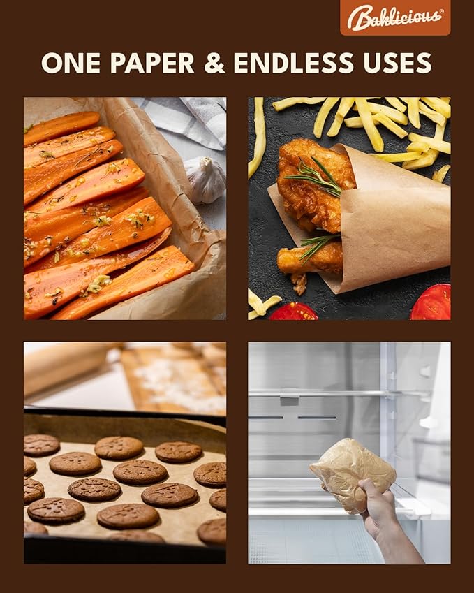 BAKLICIOUS 220 Pcs 9x13 inch Unbleached Parchment Paper Baking Sheets, Baklicious Pre-cut Heavy