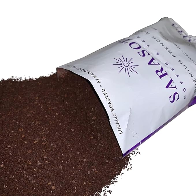 Sarasota Coffee Ground Packets | Low Acid Dark Roast Ground Coffee Packs | European French Roast |