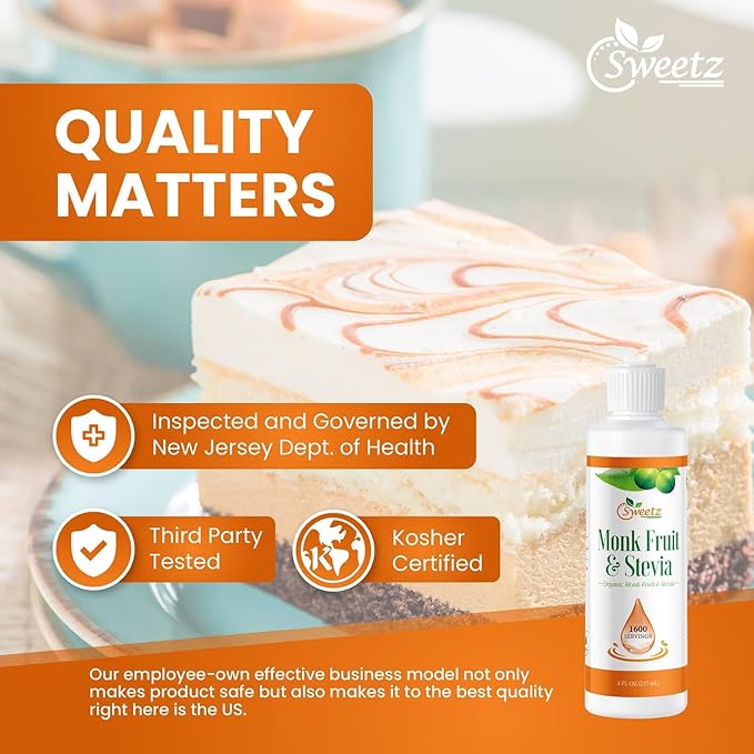 Monk Fruit & Stevia Liquid Sweetener Drops - Natural Sweeteners & Sugar Alternatives - Delicious