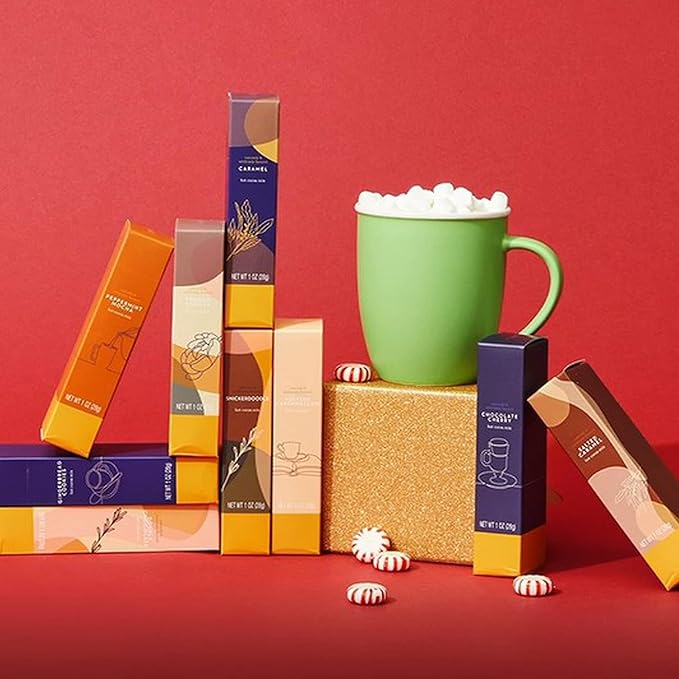 Gourmet Hot Chocolate Gift Set, Flavors Include Salted Caramel, Peppermint, French Vanilla and
