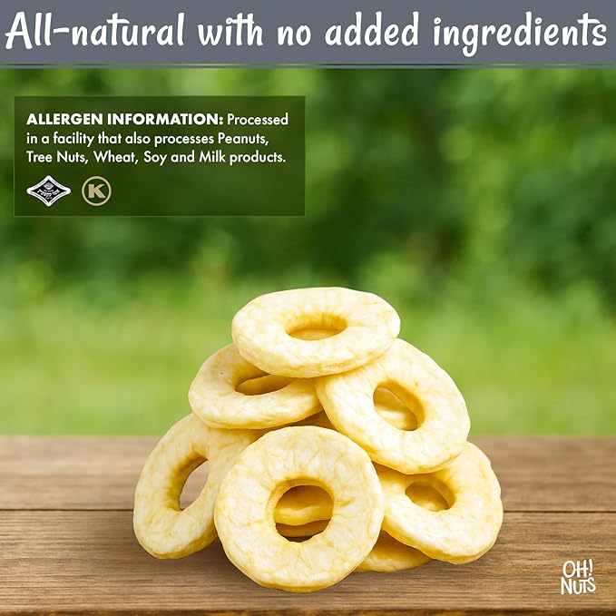 Oh! Nuts Dried Apple Rings - Apple Slices - 26 oz - Dried Apples - No Sugar Added - Dehydrated