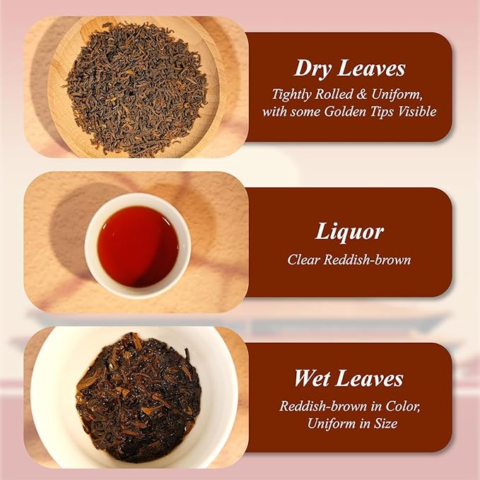 WT WEETEE Emperor's Pu-erh Tea, 228g Puerh Loose Leaf Tea, Aged Fermented Chinese Yunnan Dark Tea