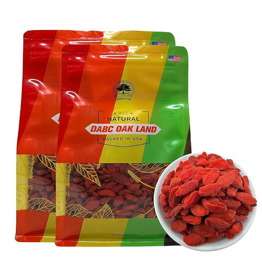 DABC OAK LAND Goji Berries, 2 LB Wolfberry Premium Large Berry Form 5A Wolfberry 100% Natural