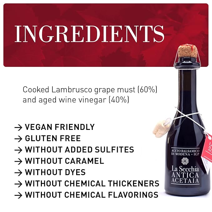 La Secchia Balsamic Vinegar of Modena PGI "One Star", Aged in Oak, Low Density, 250 ml Bottle with