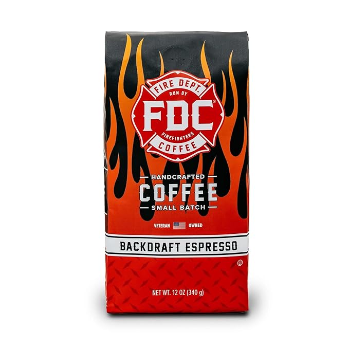 Fire Department Coffee - Gives Back to Firefighters - Backdraft Espresso Coffee Beans - Smooth &