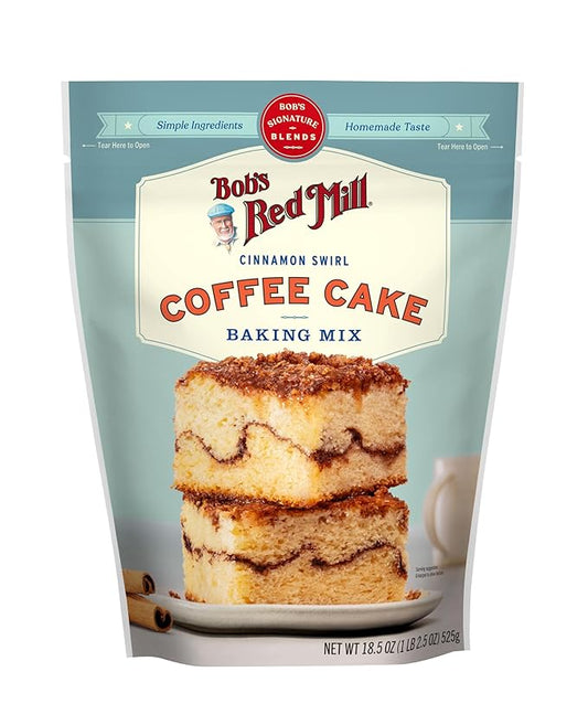 Bob's Red Mill Cinnamon Swirl Coffee Cake Baking Mix - 18.5 oz Bag (Pack of 1), Simple Clean