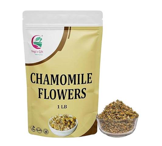 Chamomile Flowers 1 LB, 100% Natural Loose Leaf Chamomile Tea, Whole Dried Flowers for Herbal Tea