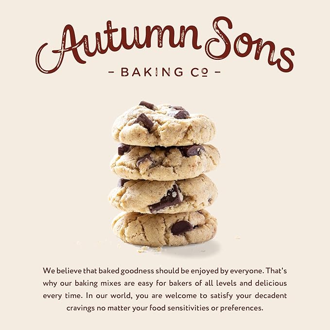 Autumn Sons Baking Co. Gluten Free Chocolate Chunk Cookie Mix. Vegan Plant Based Baking Mix. Free