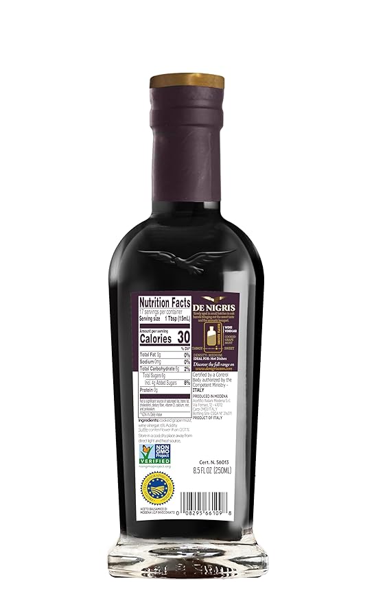 De Nigris Balsamic Vinegar Of Modena 8,5 Oz (250ml) | Balsamic Vinegar From Modena Italy Aged For 3