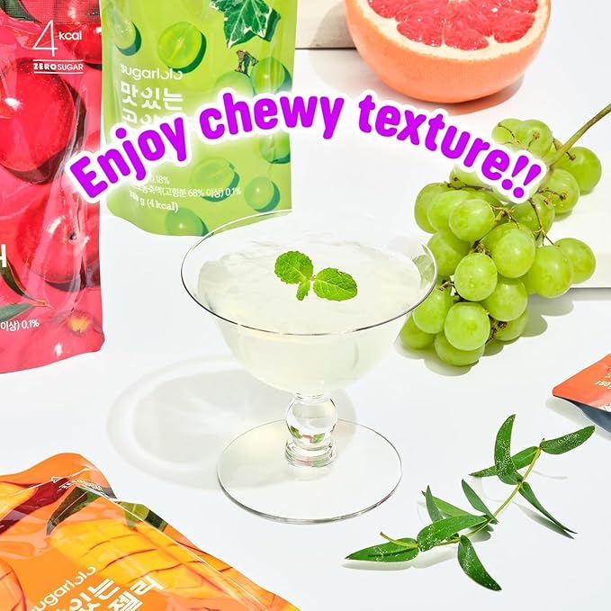 Sugarlolo Konjac Sweet Coco Peach & Plum Jelly Snack - Vegan Jello with Zero Sugar | Only 6