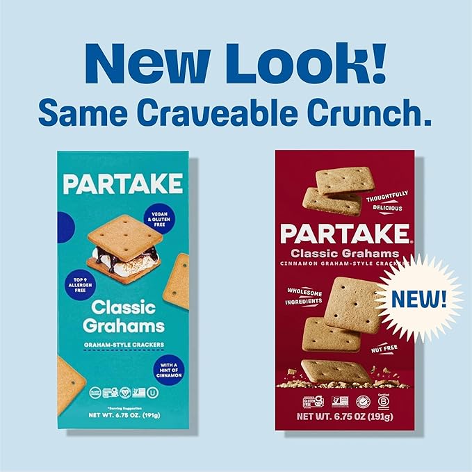 Partake Gluten Free Crunchy Cookies Variety Pack (Chocolate Chip, Ginger Snap, Classic Graham