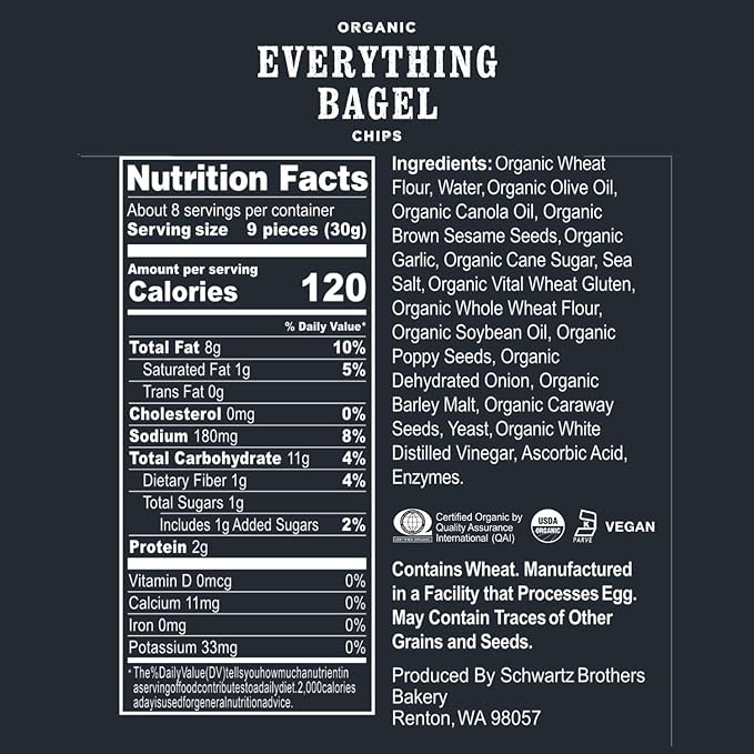 Schwartz Brothers Bakery, Bagel Chip Sampler, Everything & Garlic & Herb, Organic, Kosher