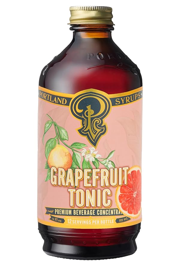 Portland Syrups Grapefruit Tonic Syrup - Craft Delicious Cocktails, Mocktails, Tea, Soda, Coffee