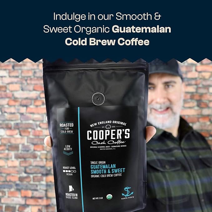 Organic Cold Brew Coffee - Guatemalan Coffee Beans Crafted For Cold Brewing - Ground, Medium Roast