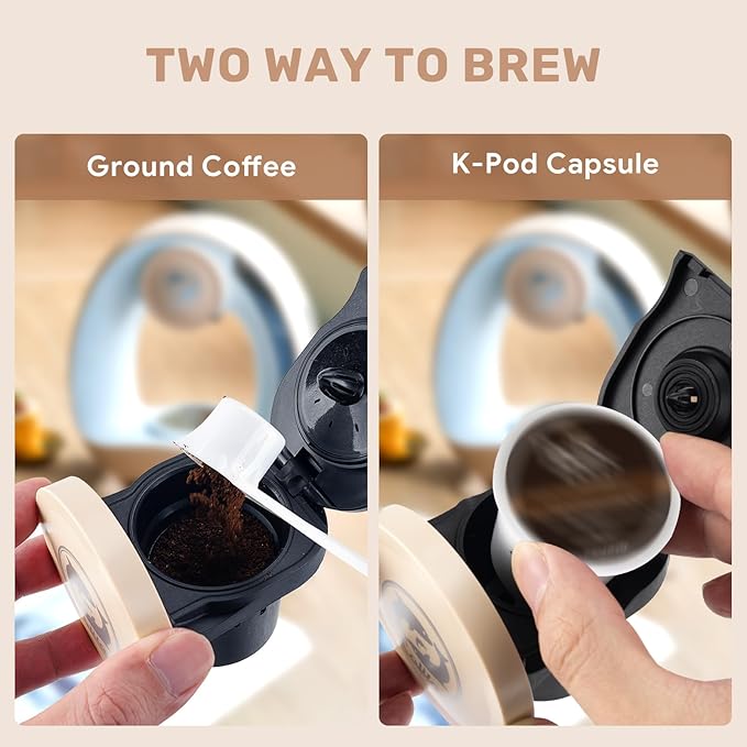 Single Serve Coffee Maker,Fast Brew in 2 minutes,Stylish竊낧ompact Design,MINI Q 2 IN 1 Coffee