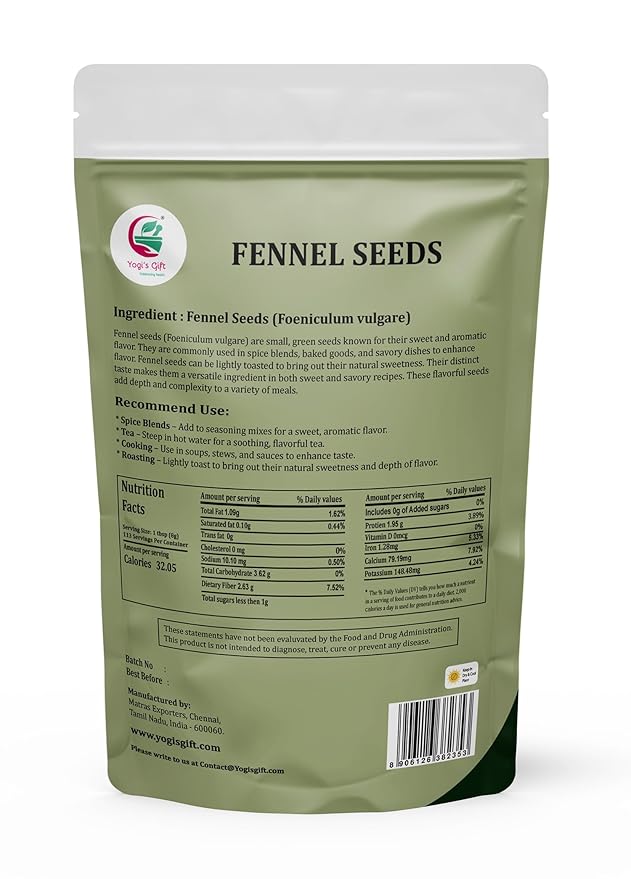 Fennel Seeds 2 LB, 100% Pure & Natural Whole Fennel, Premium Quality Spice for Cooking & Tea, Fresh