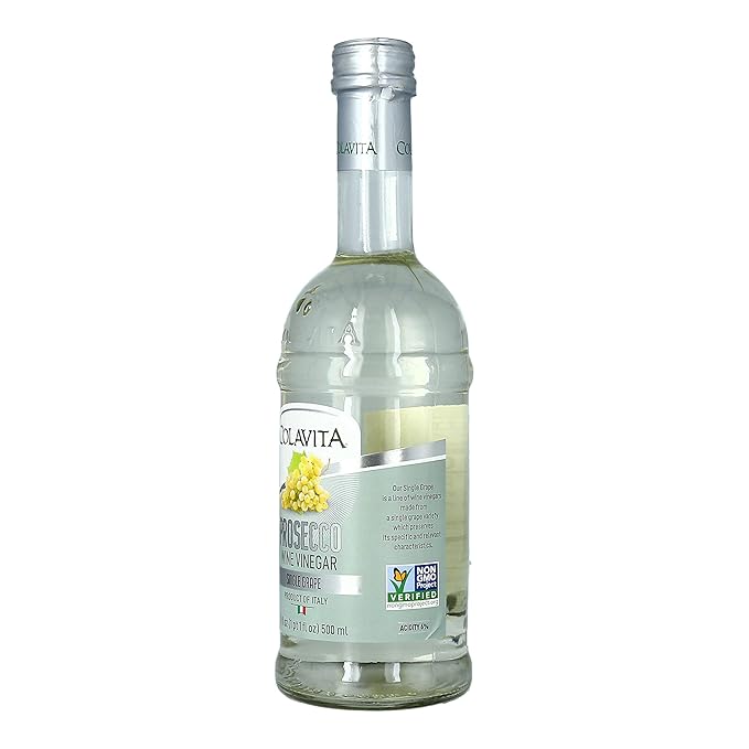 Colavita Wine Vinegar - Prosecco White Wine Vinegar, Non GMO, 17 Ounces