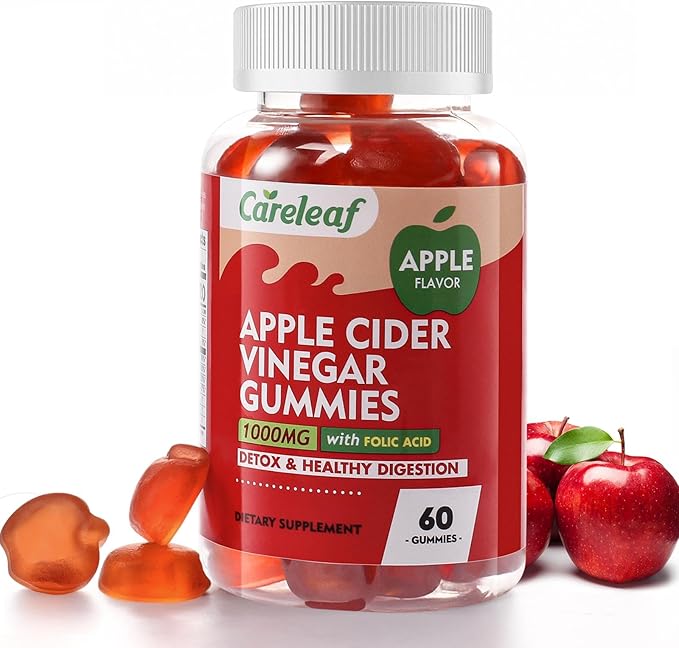 Apple Cider Vinegar Gummies 60 Counts 1000mg AVC with Vitamin B6 Vitamin B12 for Metabolism