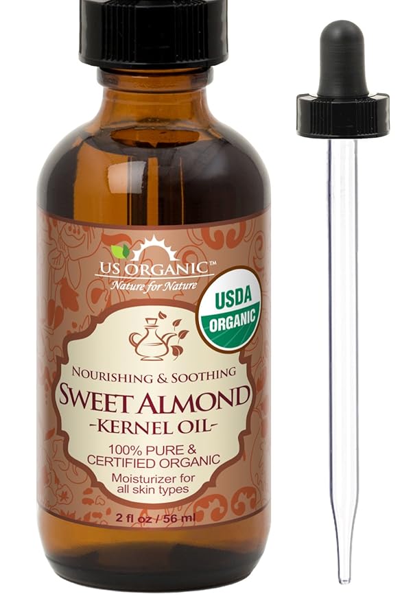 US Organic Sweet Almond Kernel Oil, USDA Certified Organic,100% Pure & Natural, Cold Pressed