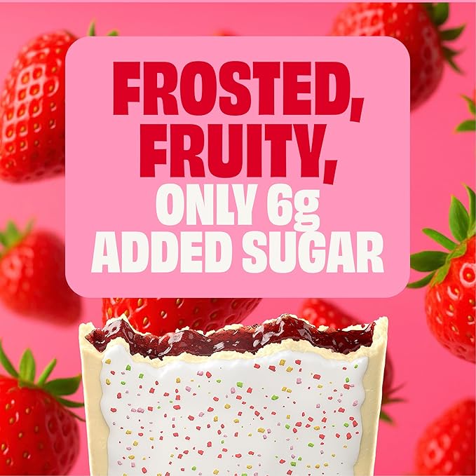 Smart Tart Toaster Pastries Frosted Strawberry - Low Sugar Snacks, Healthy Breakfast Pastry, On the
