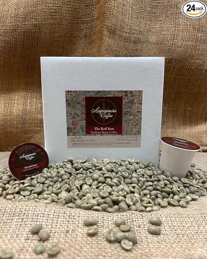 Acquanera Coffee - The Red Seas, Medium Roast Coffee - 100% Arabica - Single Serve Coffee Pods