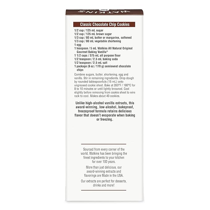 Watkins All Natural Original Gourmet Baking Vanilla with Pure Extract, 2 fl. oz. Bottle, 1-Pack