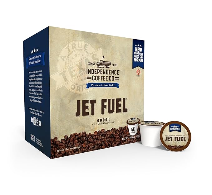 Independence Coffee Co. Jet Fuel Intense and Heavy Body, Dark Roast, Single Serve Coffee K Cup