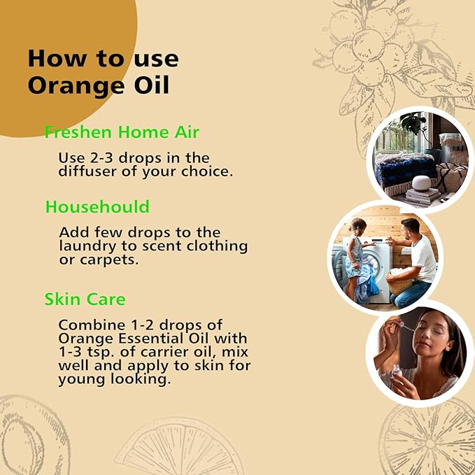 Orange Essential Oil 1 Oz ??100% Pure Sweet Orange Oil for Diffuser, Skin, Body, Spray, Massage &