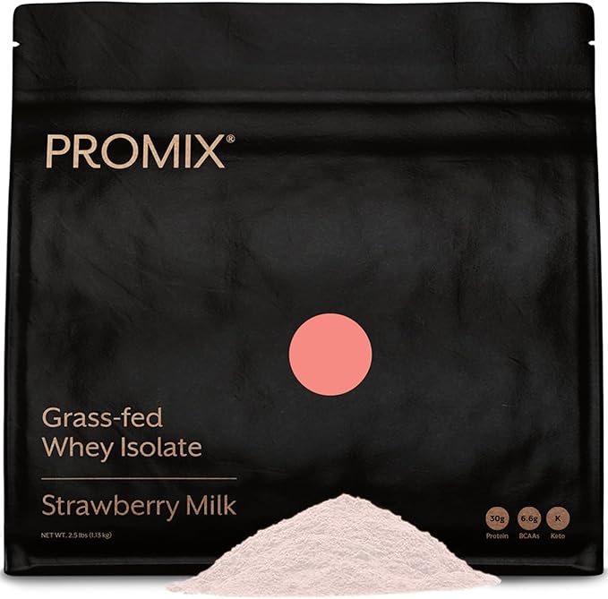 Promix Whey Protein Isolate Powder, 31g Grass Fed Whey Isolate, 6.6g BCAAs, Gluten Free, Keto