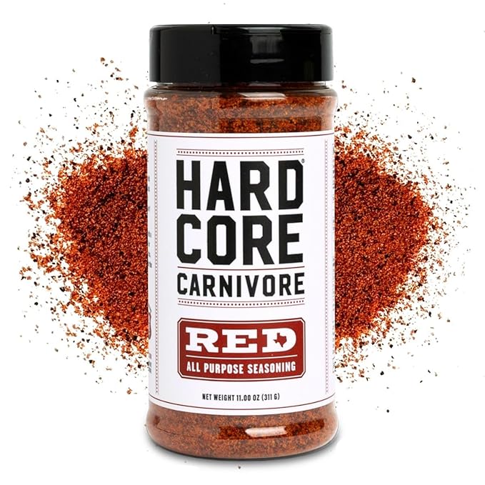 Hardcore Carnivore Red: All Purpose Seasoning (11 oz Shaker) Texas-Made, for Pork, Chicken, BBQ