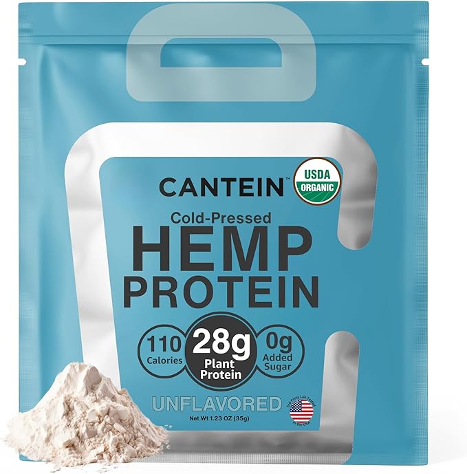 Organic Hemp Protein Powder, Plant Based and Vegan Protein Shake, Lactose and Dairy Free, Gluten