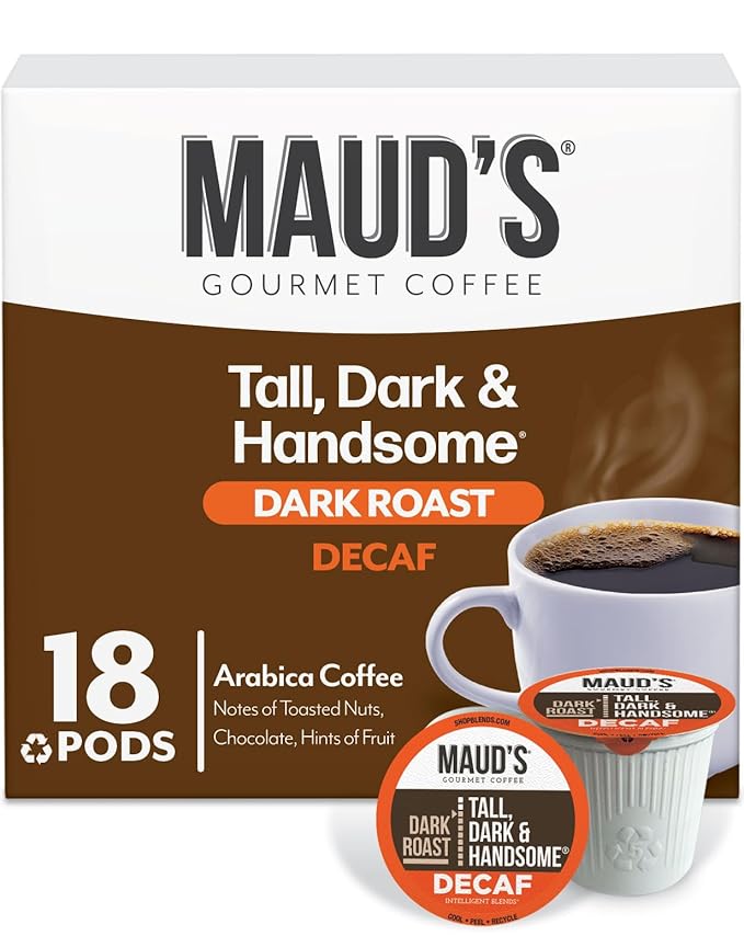 Maud's Decaf Dark Roast Coffee Pods, 18 ct, Decaffeinated Coffee in Recyclable Single Serve Pods