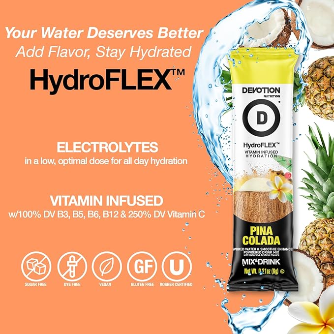 Devotion Nutrition HydroFLEX Water Flavoring Packets ??Sugar-Free Hydration with Vitamins &