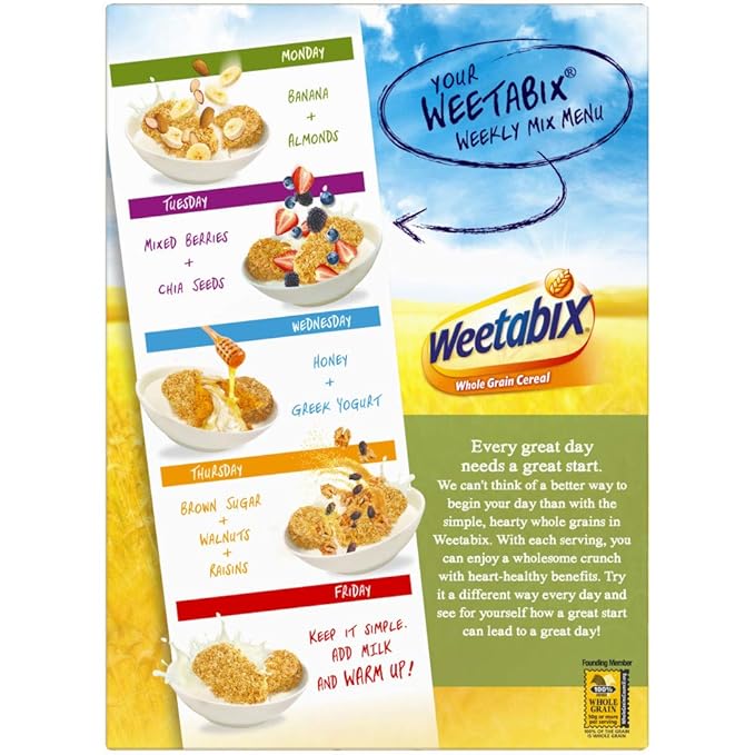 Weetabix Biscuits Whole Grain Cereal, Lightly Sweet Whole Grain Wheat Biscuits, Delicious as Part