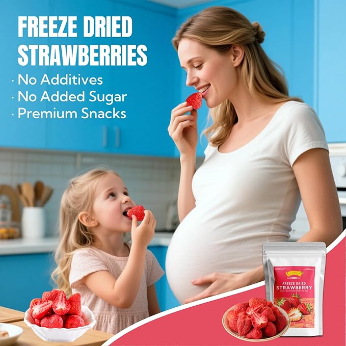 Premium Freeze Dried Strawberries 50-55 per bag,Whole Big Natural Dried Strawberries No