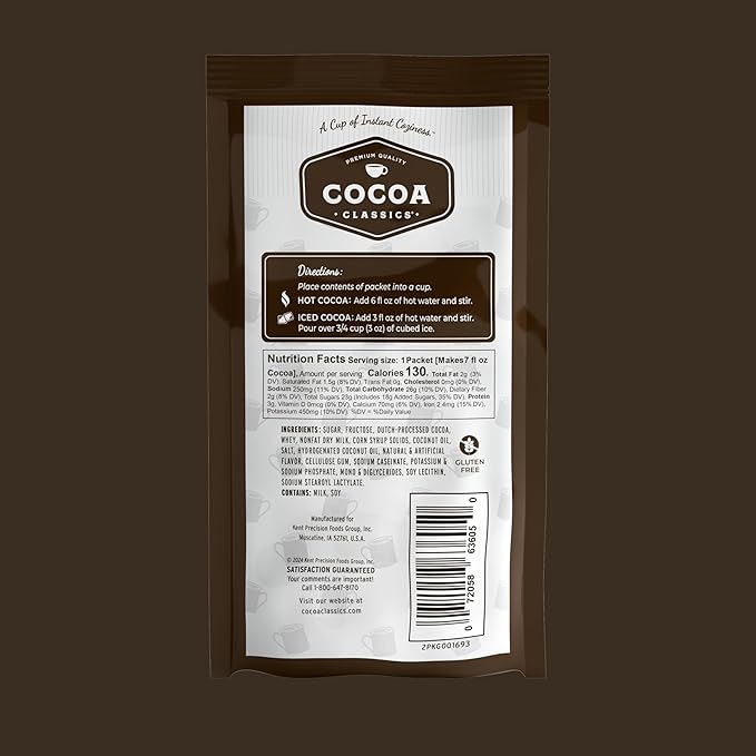 Cocoa Classics Dark Chocolate Cocoa Mix, Sweet, Smooth, Intense Dark Chocolate Flavored, Make Hot