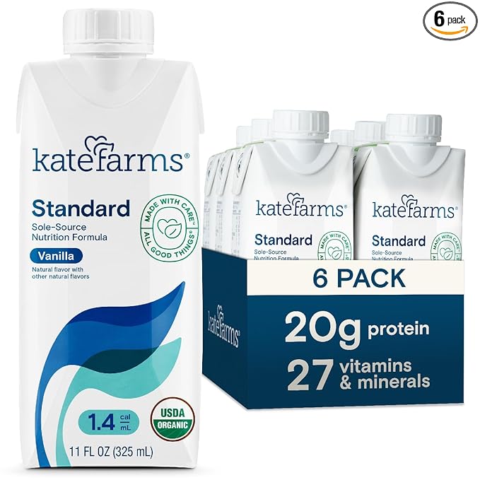 KATE FARMS Organic 1.4 High Calorie Nutrition Shake, Vanilla, 20g Protein, 27 Vitamins and