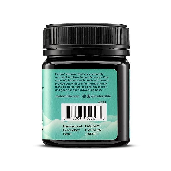 Melora Raw Manuka Honey from New Zealand | UMF 8+ | MGO 185+ | 8.8 Oz Jar | Safe for Skin Care |