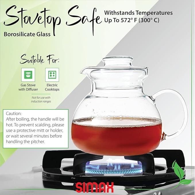 Simax Glass Teapot For Stovetop: Glass Tea Kettle For Stove Top - Tea Pots For Stove Top - Stovetop
